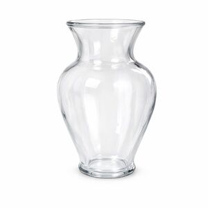 Clear Glass Curved Vase – 9” Tall, 4.125” Diameter